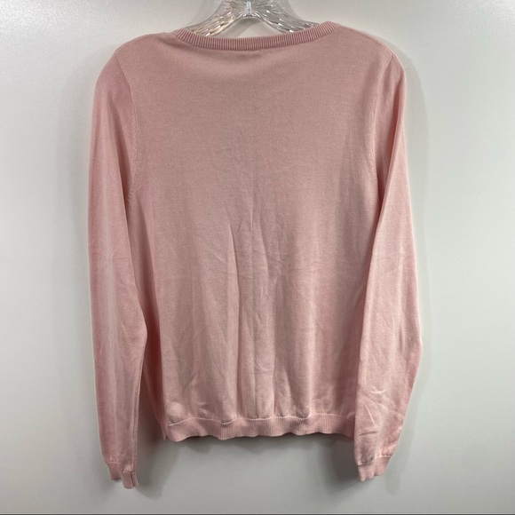 NWT Madison Pink Cardigan with Floral Detail Size Medium - Picture 8 of 8